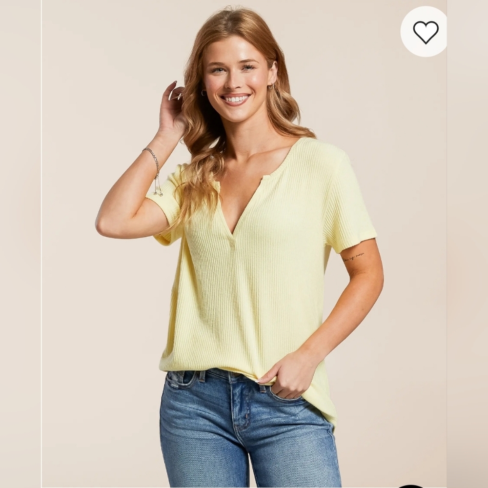 Sunny V-Neck Ribbed Women's Top